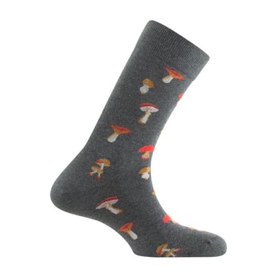 Mi-chaussettes Homme jersey all over de champignons Coton fabriquées en France KINDY