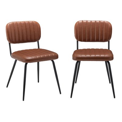 Lot de 2 chaises de séjour marron L56 cm - SPARTE CALICOSY