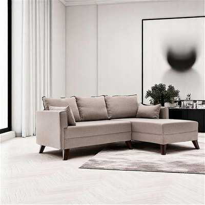 Canapé d’angle convertible cappuccino - côté droit SPLIT PIER IMPORT