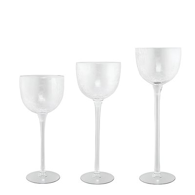 Set de 3 porte-bougies décoratifs sur pied en verre H44 SIA DECO