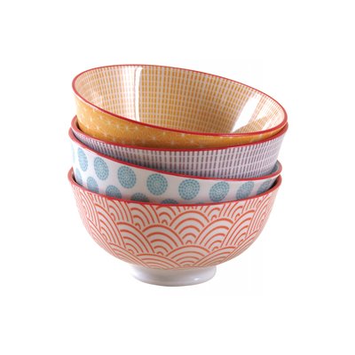 Bol en porcelaine motifs colorés (Lot de 4) 280 ml AUBRY GASPARD