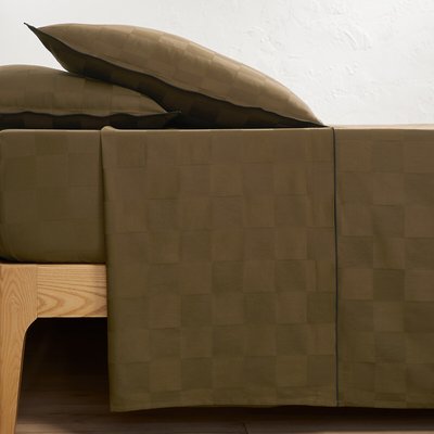 Drap plat satin de coton lavé, Victor damier LA REDOUTE INTERIEURS