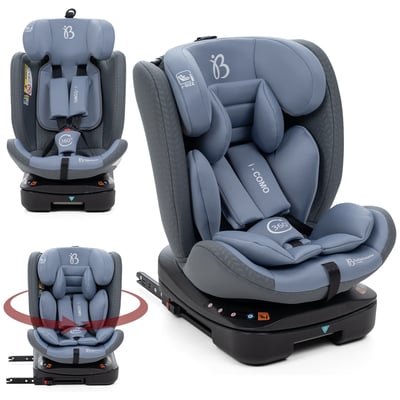 Bebelissimo - Siège auto Isofix - pivontant 360 ° - 40-150 cm -  0-36kg  i- COMO gris BEBELISSIMO J'AIME