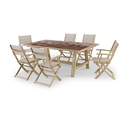 Salon de jardin, 6 chaises, BISBAL&JAVA LIGHT DEFORA HOME