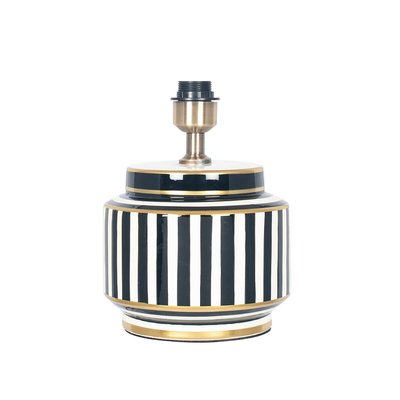 Small Black and White Stripe Humbug Table Lamp Base SO'HOME