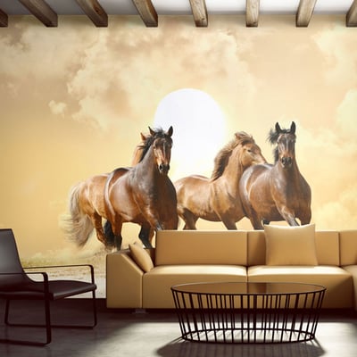 Papier peint intissé panoramique Animaux Chevaux au galop EDEN