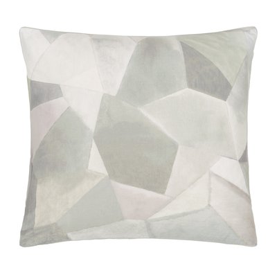 Taie d'oreiller imprimée en percale de coton, GEO MODERNE PEWTER DESIGNERS GUILD