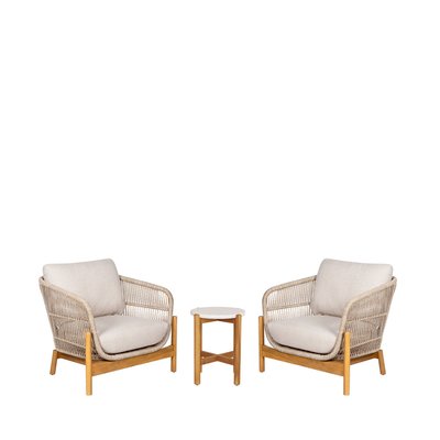 Ensemble de jardin 2 fauteuils 1 table en bois  - TERRACINA HOUSE NORDIC