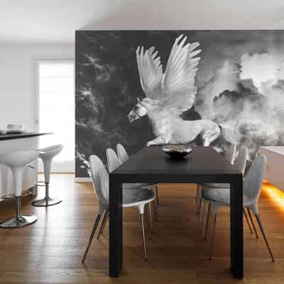Papier peint intissé panoramique Fantaisie Pegasus sur le chemin de l'Olympe EDEN