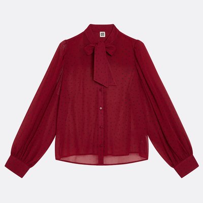 Chemise lavallière à pois manches longues LA REDOUTE COLLECTIONS