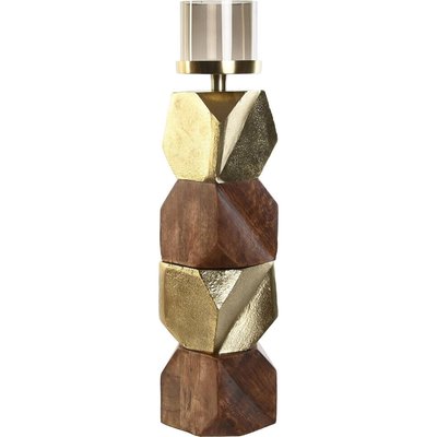 Photophore doré moderne en aluminium et bois style contemporain RECOLLECTION