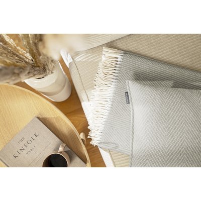Plaid à franges en jacquard motif chevron MERIDA MAGMA HEIMTEX