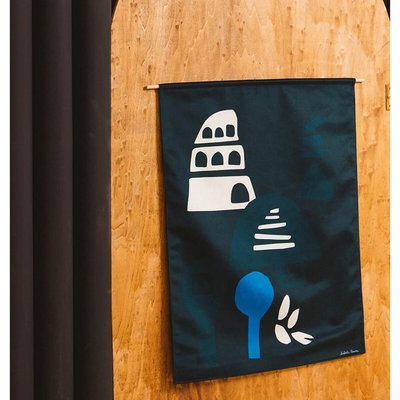 Wandbehang Babylone Blaue Tour BABEL BRUNE 