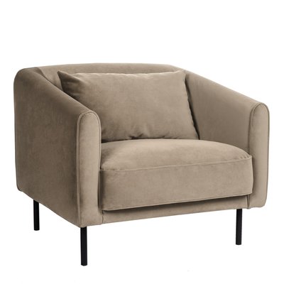Fauteuil en velours pieds droits en métal - WINSEN DRAWER