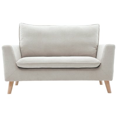 Canapé scandinave 2 places en tissu effet velours et bois clair JONAS MILIBOO