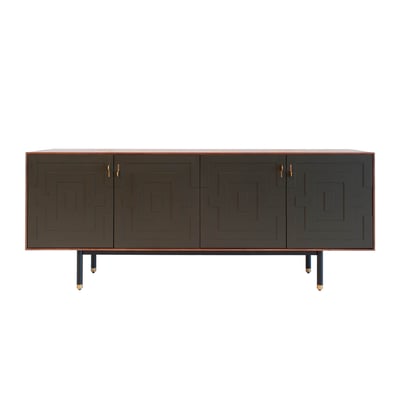 Buffet en noyer 4 portes à motifs VELINA PRODUIT INTERIEUR BRUT