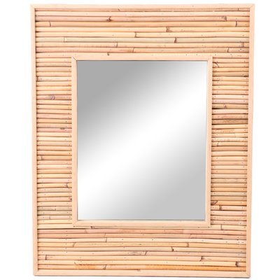 Miroir mural rectangulaire en bambou et rotin 45x55cm WADIGA