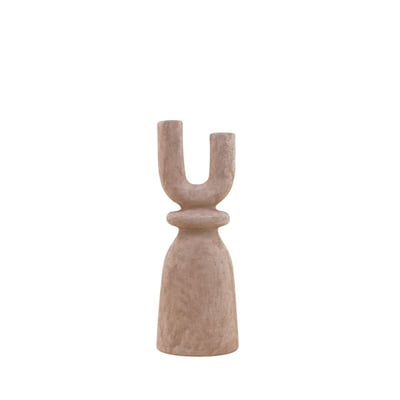 Bougeoir design Y en grès sable 37cm ORNAMI