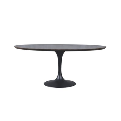 Table à manger en chêne, métal et pierre bleue L180 cm - TULIPE SIGNATURE