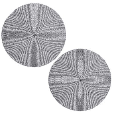 Lot de 2 sets de table Tressés Ronds - Diam. 38 cm - Noir SECRET DE GOURMET