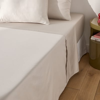 Sábana de algodón satinado liso, 380 hilos, OPALE LA REDOUTE INTERIEURS