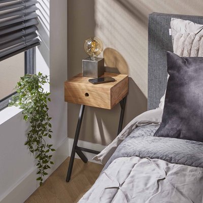 Petite table de nuit en bois 1 tiroir MELBOURNE PIER IMPORT