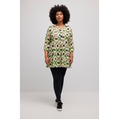 Robe midi, volants, ligne en A, col tunisien ULLA POPKEN