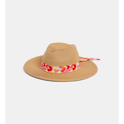 Chapeau De Paille Canotier Afrolanda À Foulard En Papier GALERIES LAFAYETTE