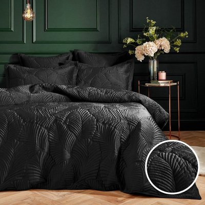 Palmeria Quilted Velvet Duvet Cover and Pillowcase Set PAOLETTI