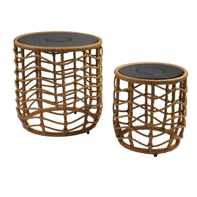 Lot de 2 tables basses solaire NERITA X2 LUMISKY