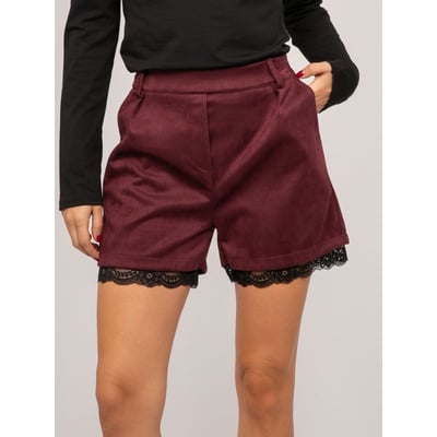 Short Effet Daim Bordure Dentelle Xabara DONA LISA