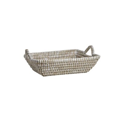 Manne rectangulaire en jonc naturelle Blanc L 40cm AUBRY GASPARD