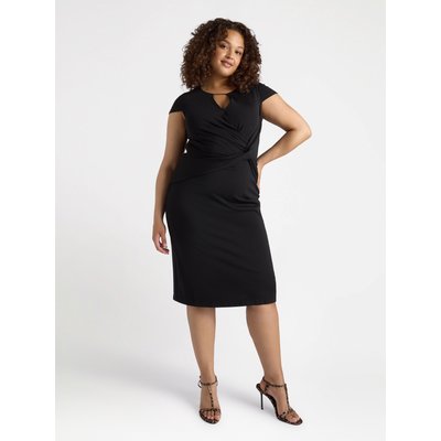 Robe en jersey ultra féminine avec décolleté cache-cœur sur le devant et nœud sur la hanche droite FIORELLA RUBINO