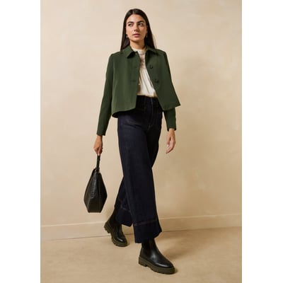 Veste courte manches longues col chemise LA FEE MARABOUTEE