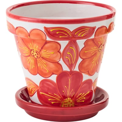 Cache-pot en céramique à motif floral RECOLLECTION