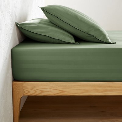 Drap-housse satin de coton lavé, Victor rayé LA REDOUTE INTERIEURS