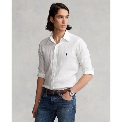 Блузка прямого покроя с длинными рукавами из льна POLO RALPH LAUREN
