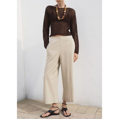 Pantalon crop lin MANGO