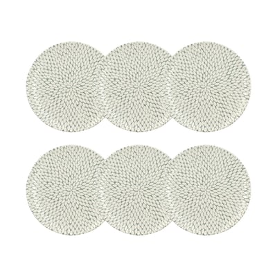 Lot de 6 assiettes plates en porcelaine 27cm, JASMIN NOVASTYL