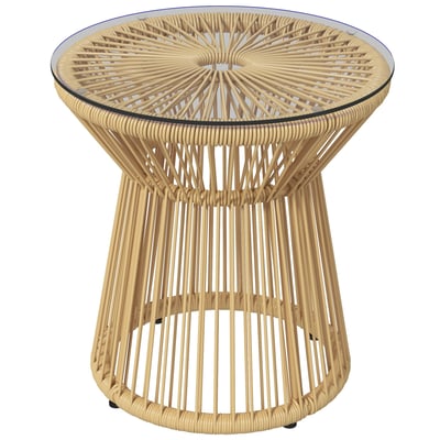 Table d'appoint en rotin Résine tressée OUTSUNNY