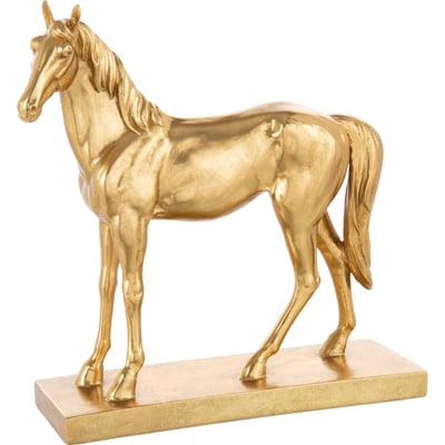 Cheval décoratif en résine sur socle RECOLLECTION