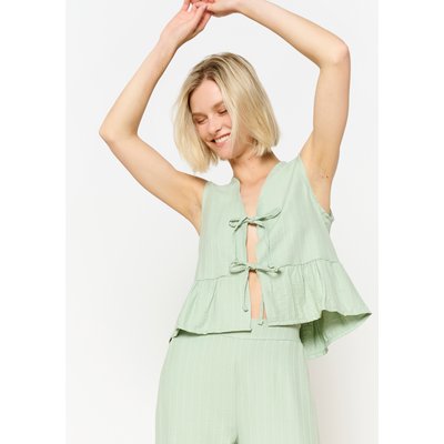 Blouse rayée nouée à volants LOLALIZA