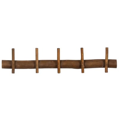 Portemanteau mural en bois naturel 5 Accroches 58x10x11cm WADIGA