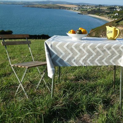 Nappe enduite ronde ou ovale CHEVRONS FLEUR DE SOLEIL