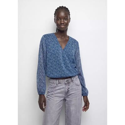 Blouse fluide imprimée avec détail de nœud MANGO TEEN