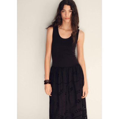 Robe coton brodée ajourée MANGO
