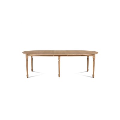Table ronde 6 pieds tournés D115 + 3 rallonges bois - VICTORIA HELLIN, DEPUIS 1862