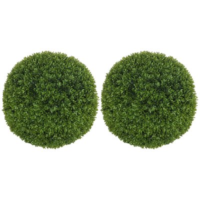 Lot de 2 buis artificiels topiaires artificielles en forme de boule vert HOMCOM