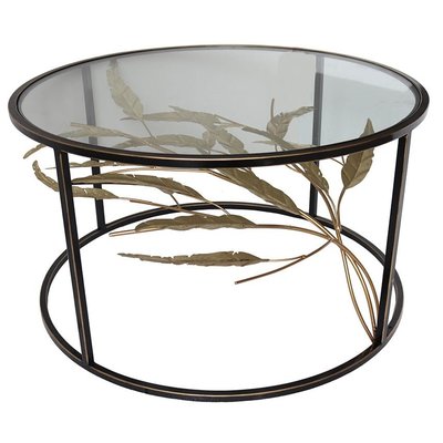 Table basse ronde feuillage doré HIMALAYA PIER IMPORT