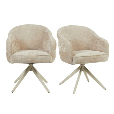 Chaise arrondie pivotante dossier structuré (lot de 2) CORTINA PIER IMPORT